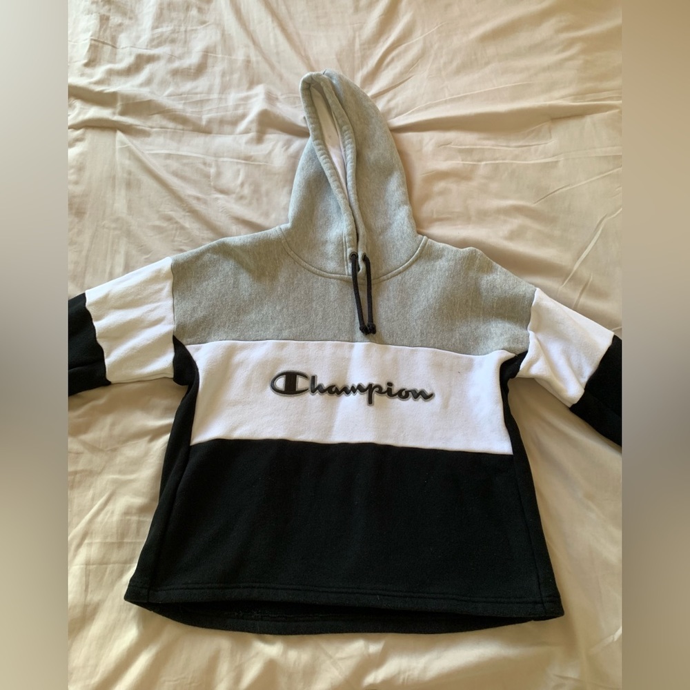 Cropped Champion Pullover Hoodie:
• Size: Large